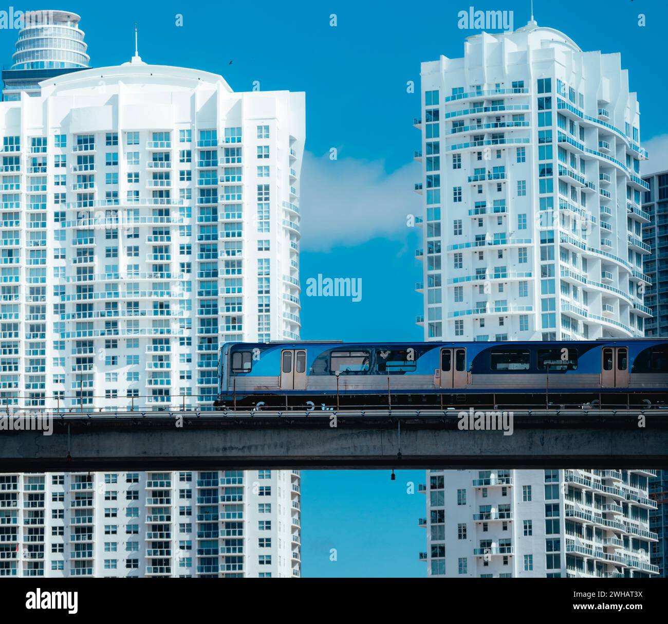 modern office building in the city train transport miami Stock Photo ...
