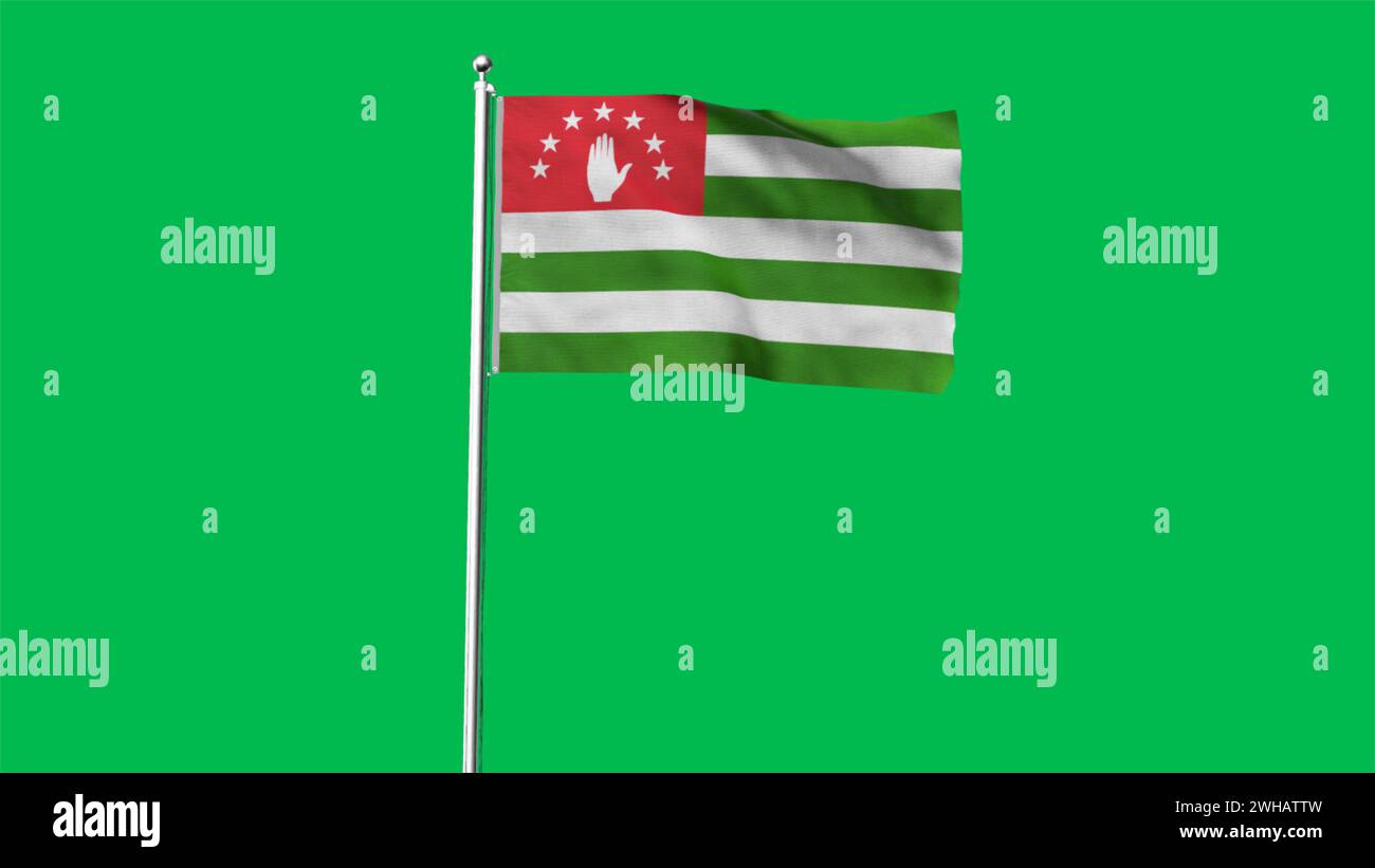 High detailed flag of Abkhazia. National Abkhazia flag. Republic of