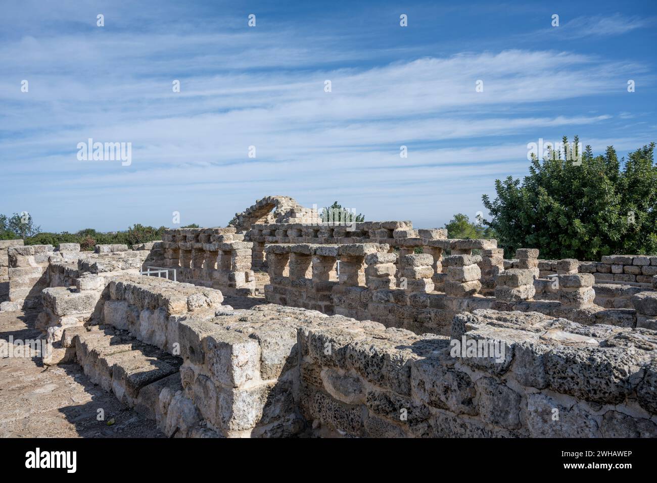 remains of Mansur el-Aqeb with three distinct time periods: A. Second Temple Period (1st century CE) A farmstead belonging to a Jewish Family B. Byzan Stock Photo