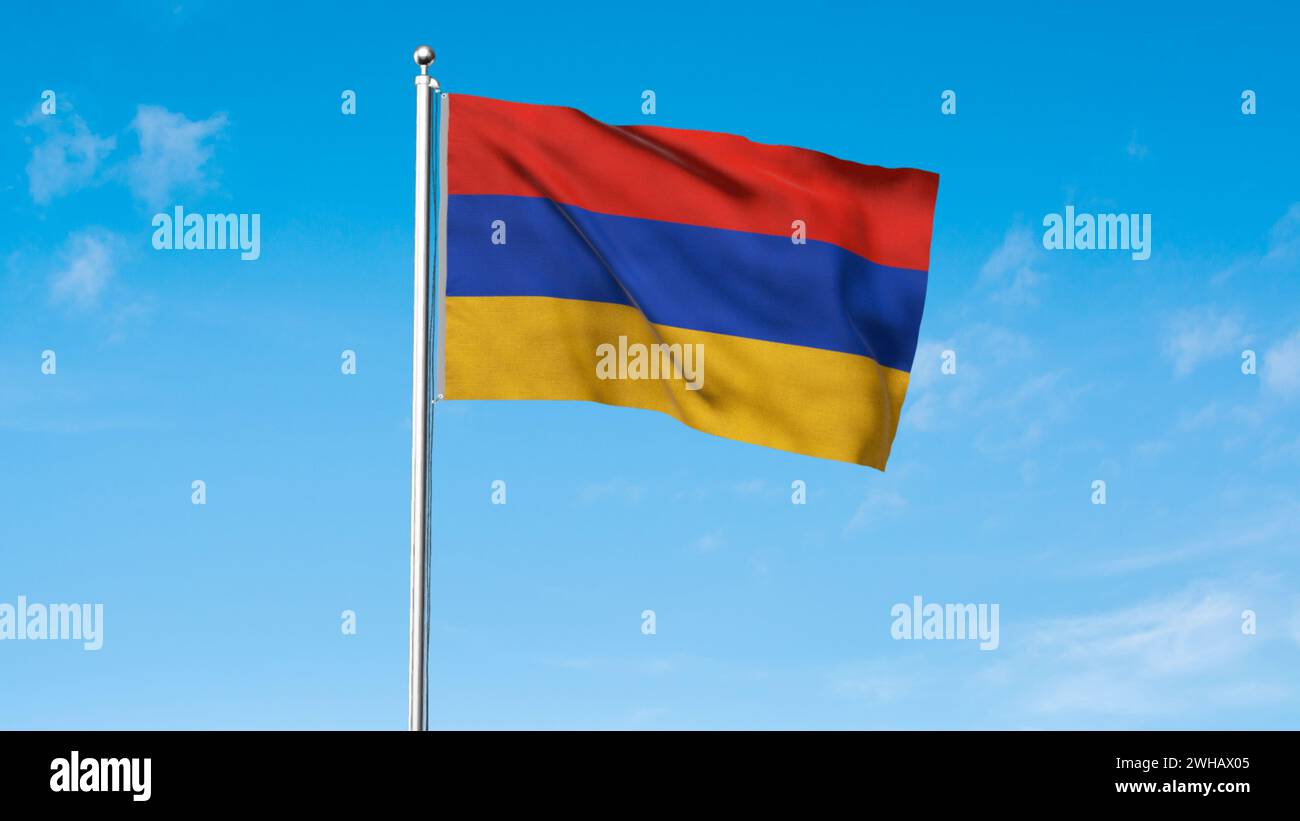 Armenia map waving flag hi-res stock photography and images - Alamy