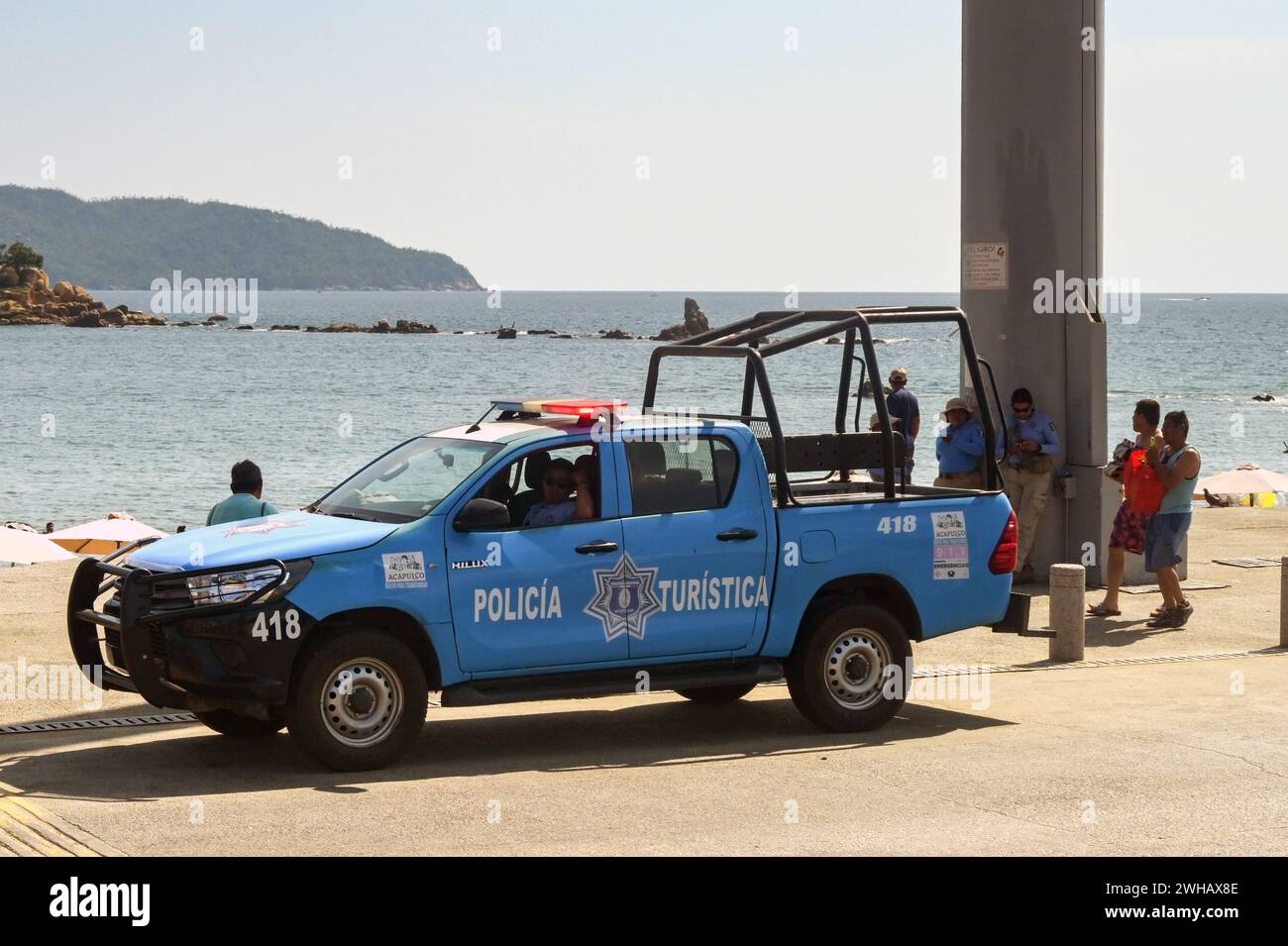 Acapulco, Mexico - 17 January 2024: Patrol vehicle used by the tourist police in Acapulco city Stock Photo