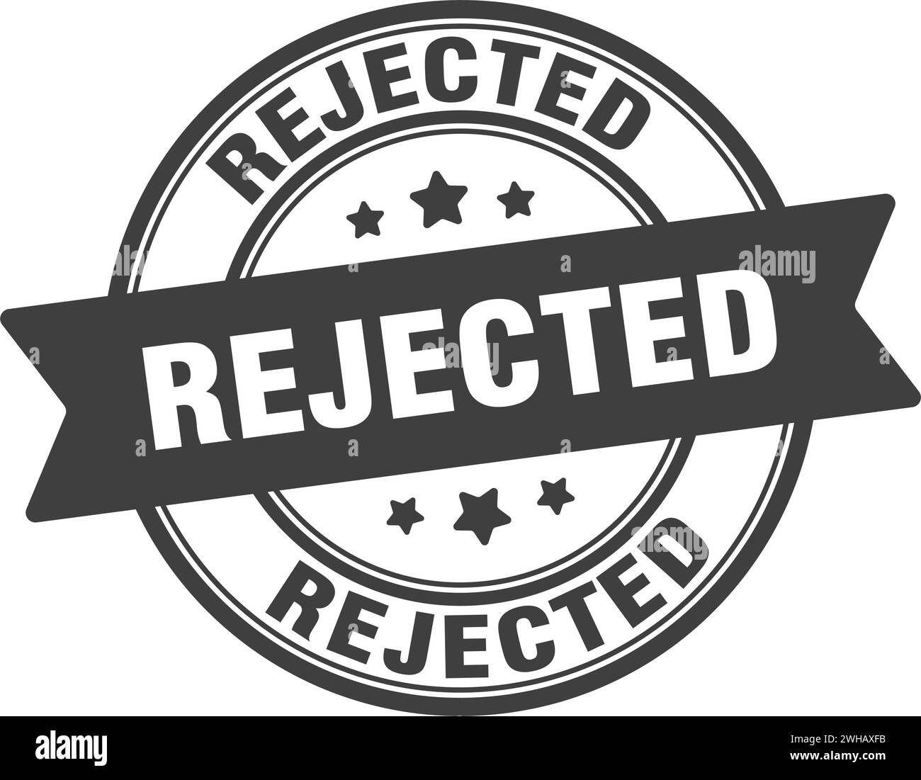 rejected stamp. rejected round sign. label on transparent background ...