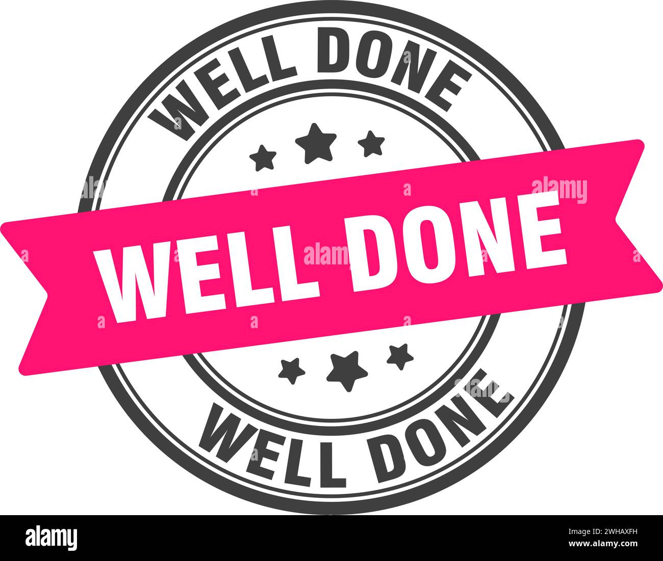 well done stamp. well done round sign. label on transparent background Stock Vector