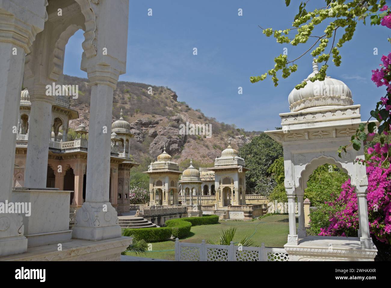 Gatore Ki Chhatriyan ( royal crematorium grounds ) , Jaipur, Rajasthan, India Stock Photo