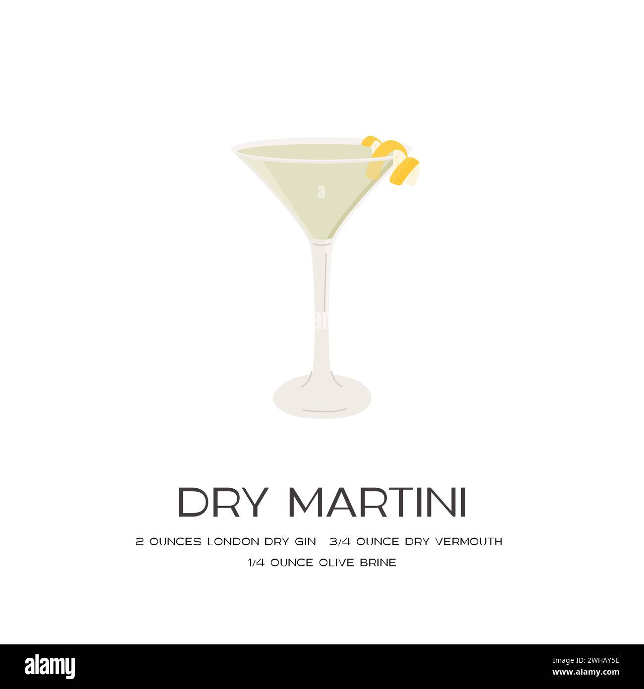 Gin martini lemon twist Stock Vector Images - Alamy