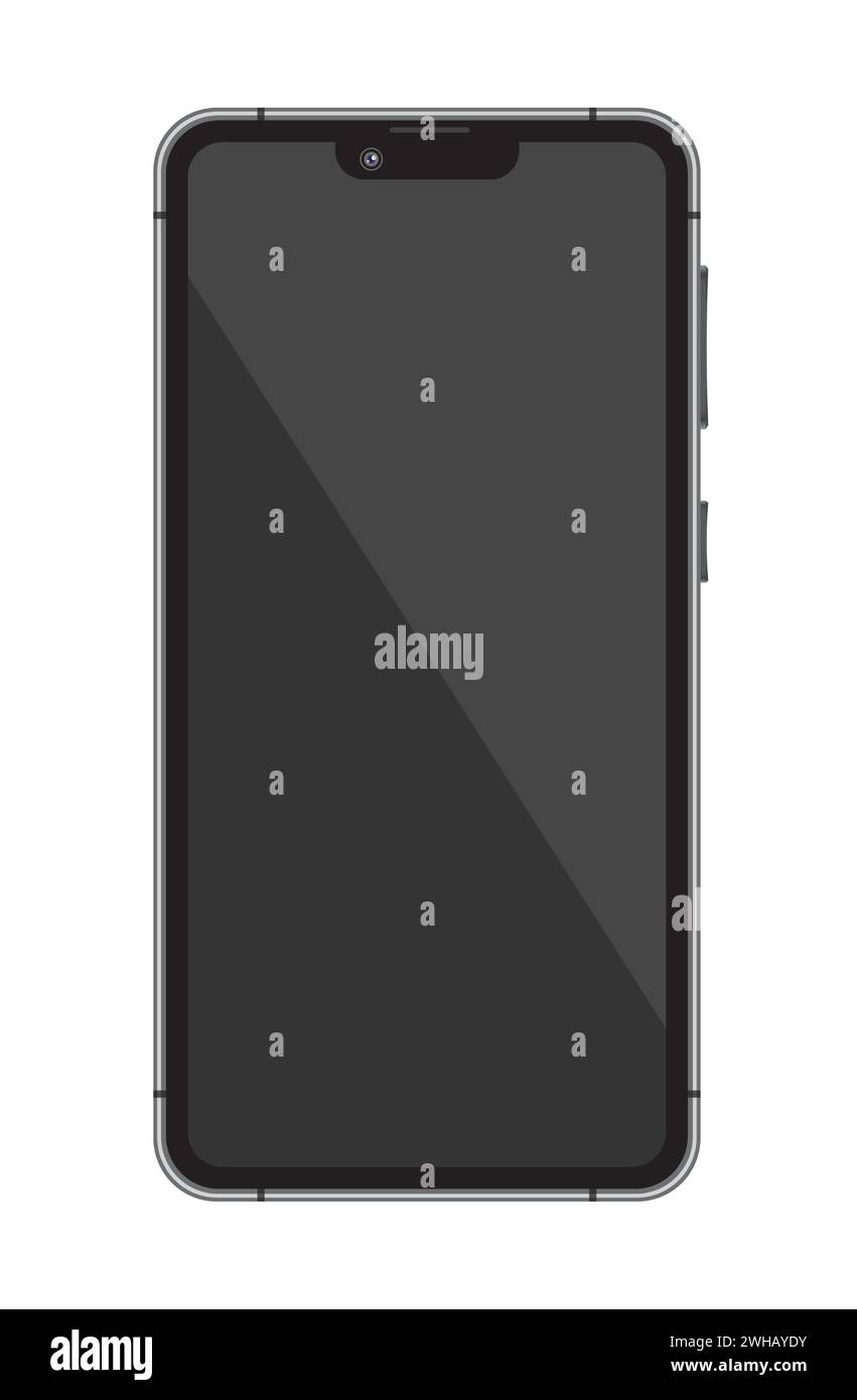 Mobile phone, black telephone. Vector illustration for design mockups Stock Vector