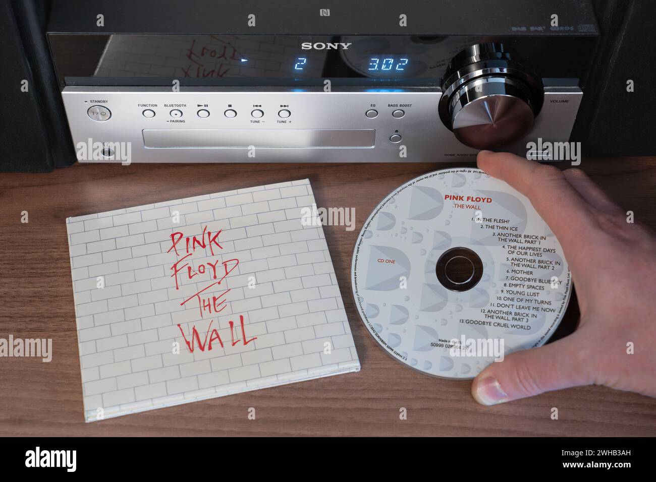 The Wall is the eleventh studio album by the English rock band Pink Floyd. It is a rock opera about Pink, a jaded rock star Stock Photo