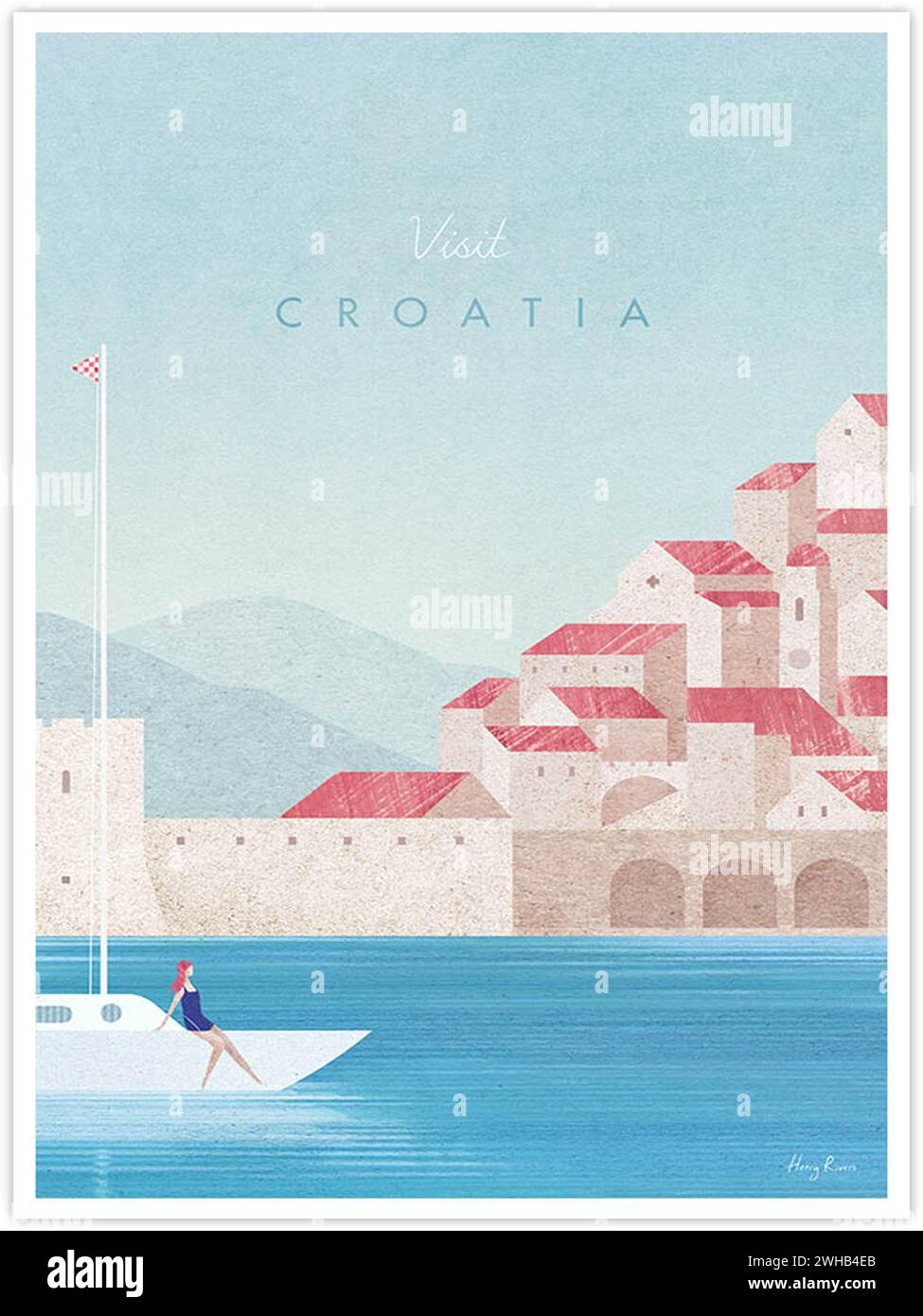 Vintage travel posters, worldwide Stock Photo