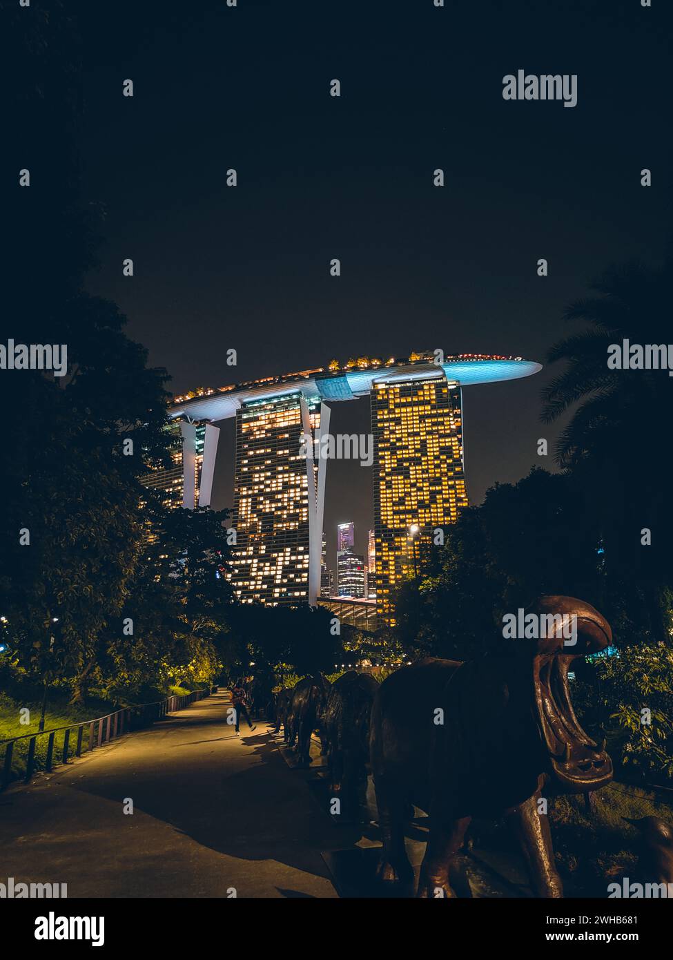 Singapour by night Stock Photo