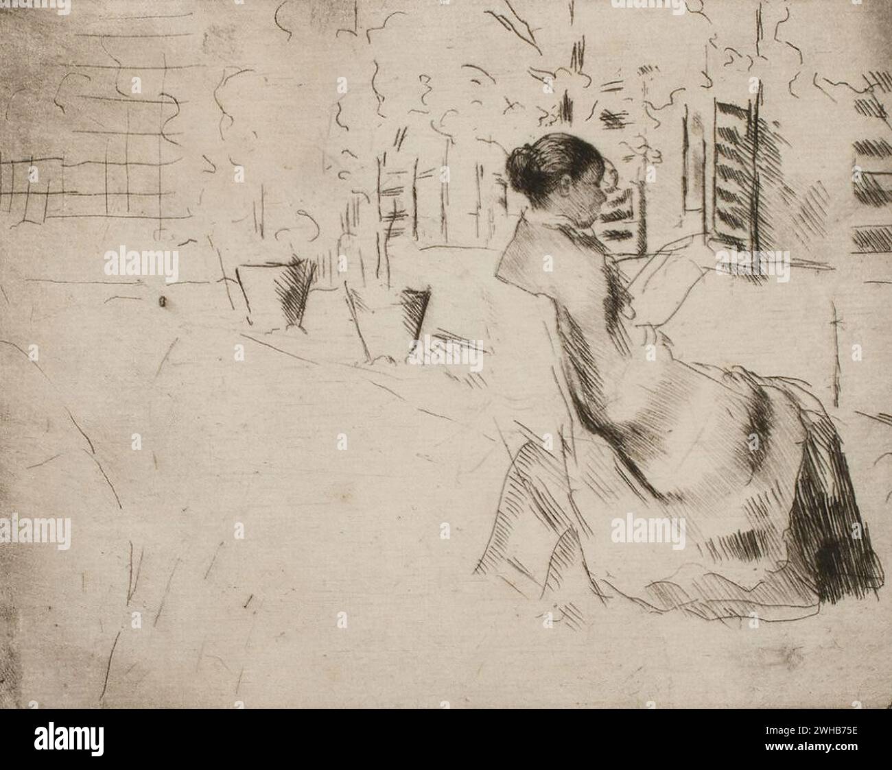 Mary Cassatt - Dans le Jardin de Marly Stock Photo