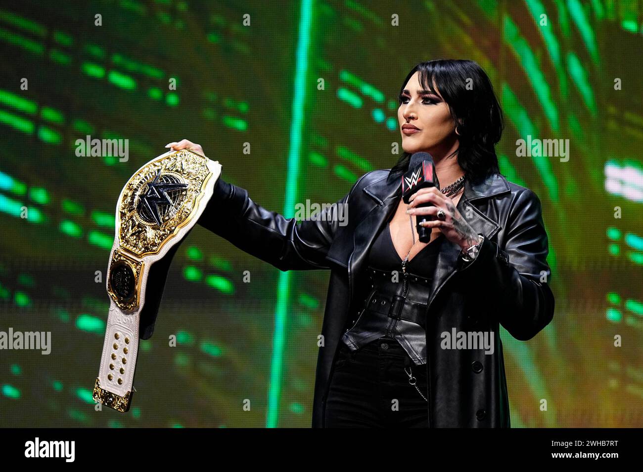 LAS VEGAS, NV February 8, 2024 Rhea Ripley, WWE Women’s World