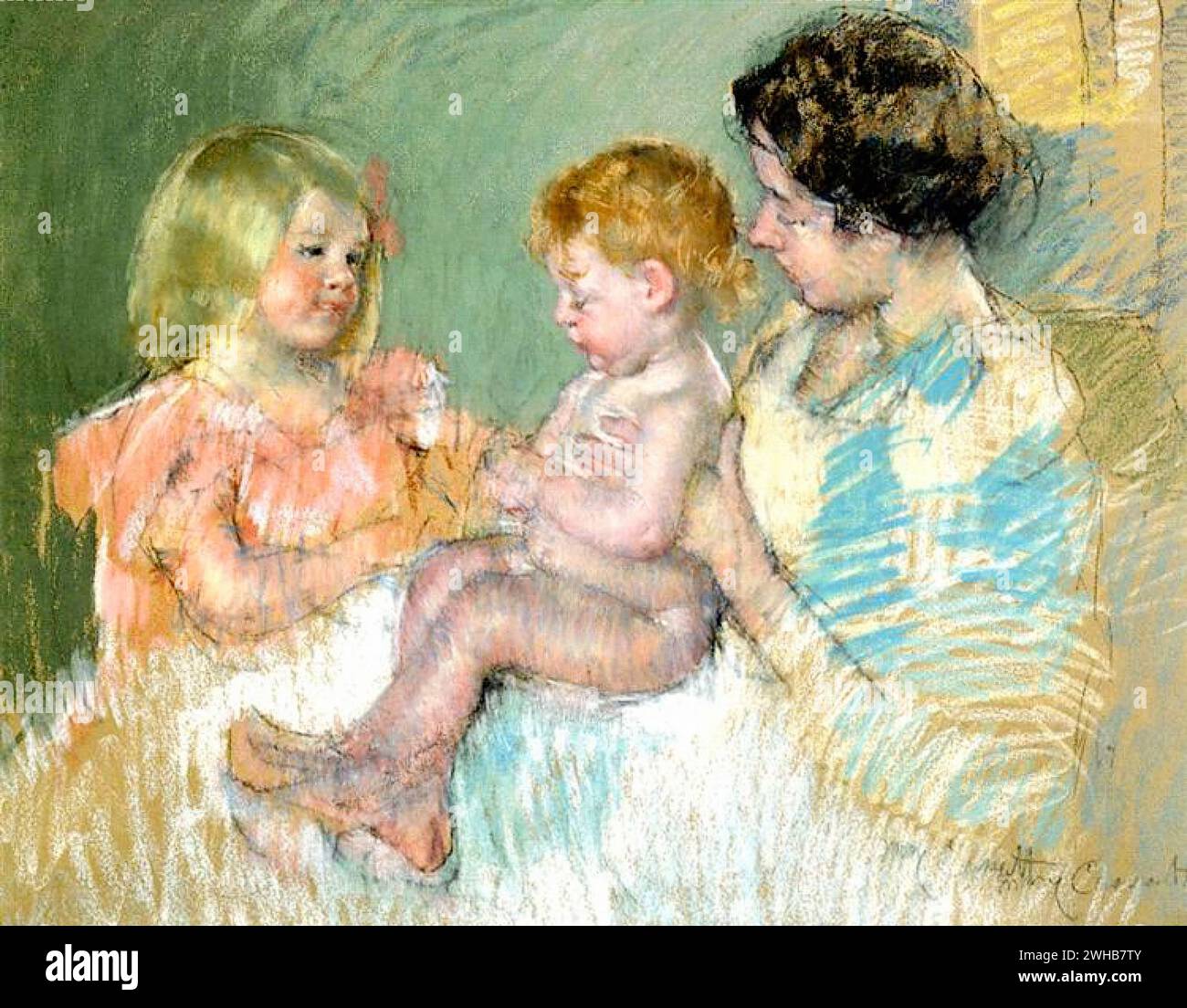 Mary Cassatt - Sara et sa mère avec le bébé Stock Photo