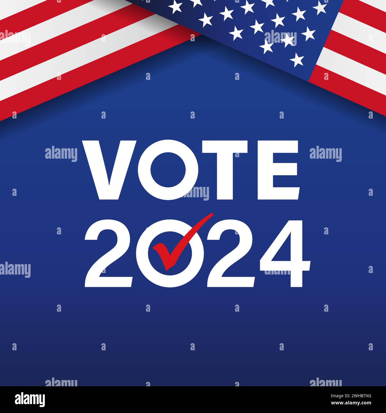 Vote 2024, Election day banner with USA flags. Presidential Election US concept, November 5. Vector illustration Stock Vector