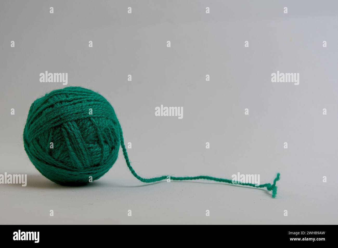 balls of wool on white background Stock Photo
