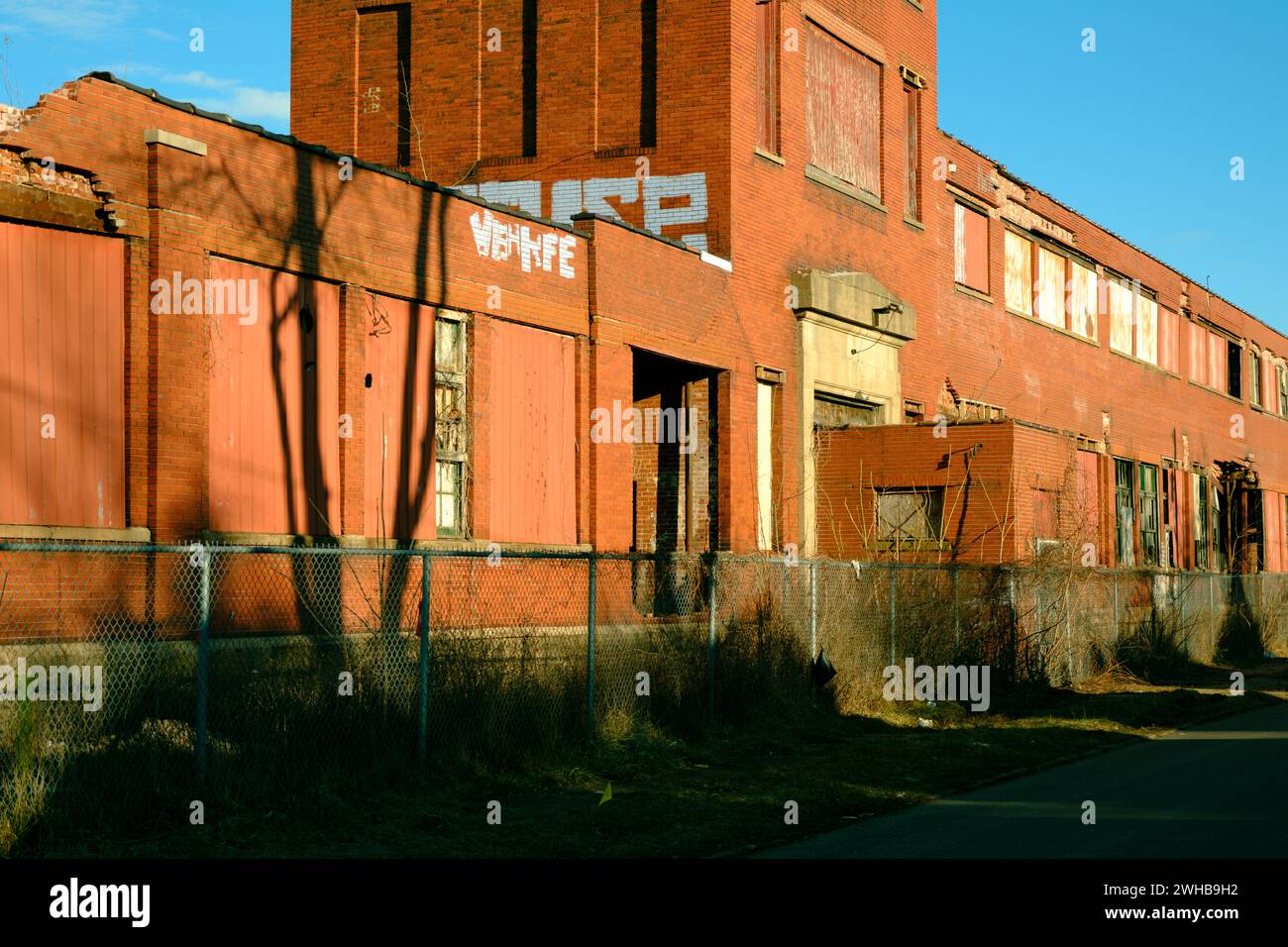 Industrial scene in Riverside, Buffalo, New York Stock Photo