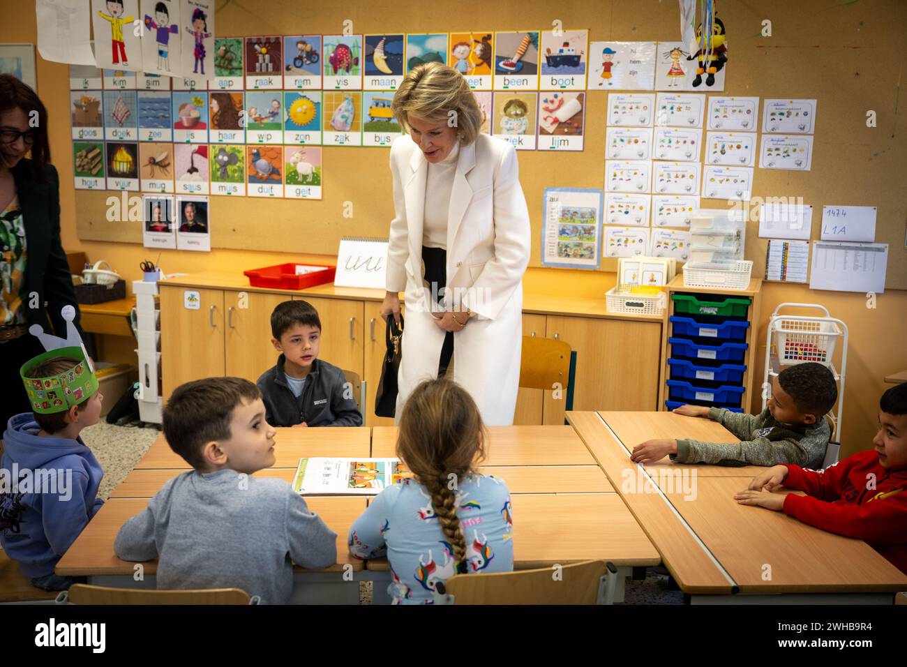 Queen Mathilde of Belgium pictured during a royal visit to Salto