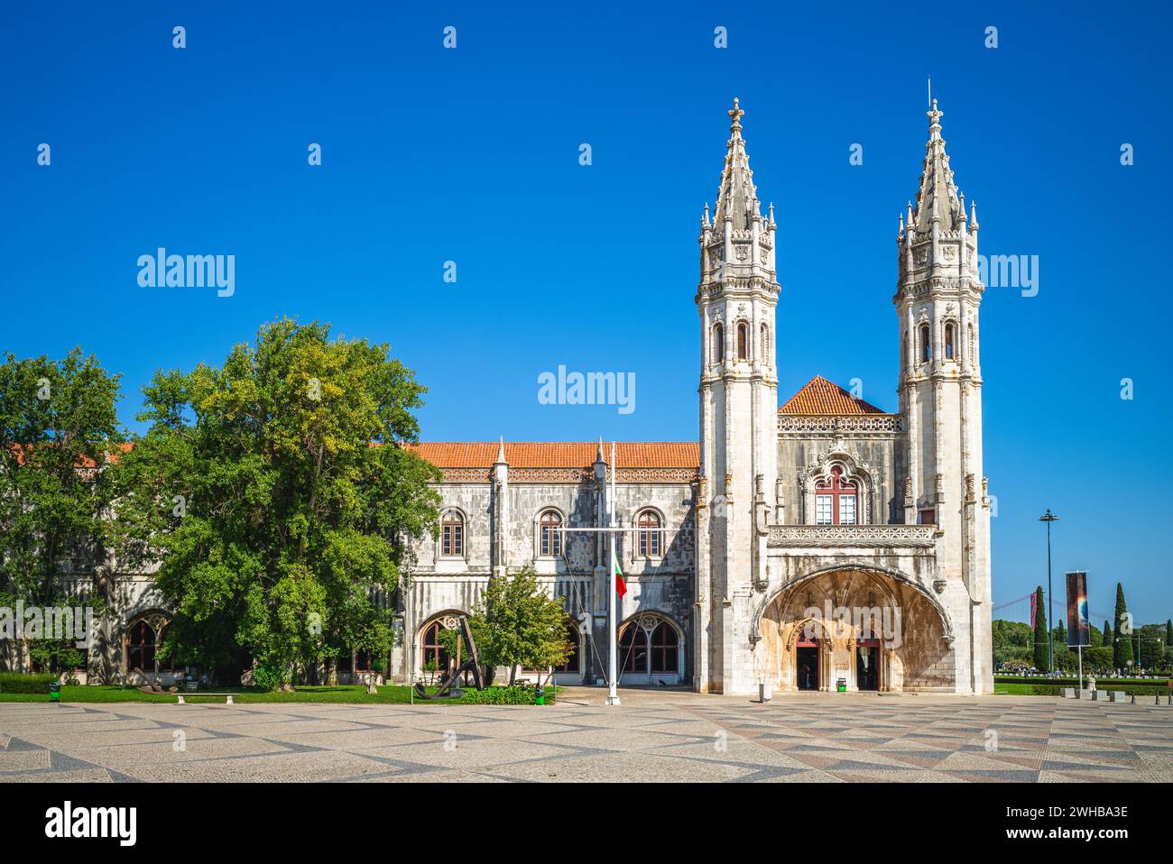 Navy Museum and Jeronimos Monastery located in belem district of  Lisbon, Portugal Stock Photo