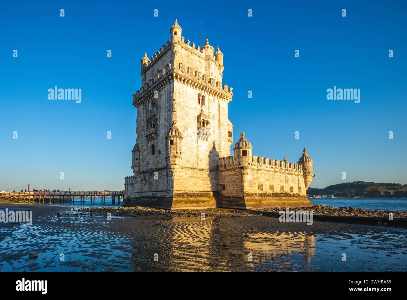 belem tower, aka Tower of Saint Vincent, in belem district of lisbon, portugal Stock Photo