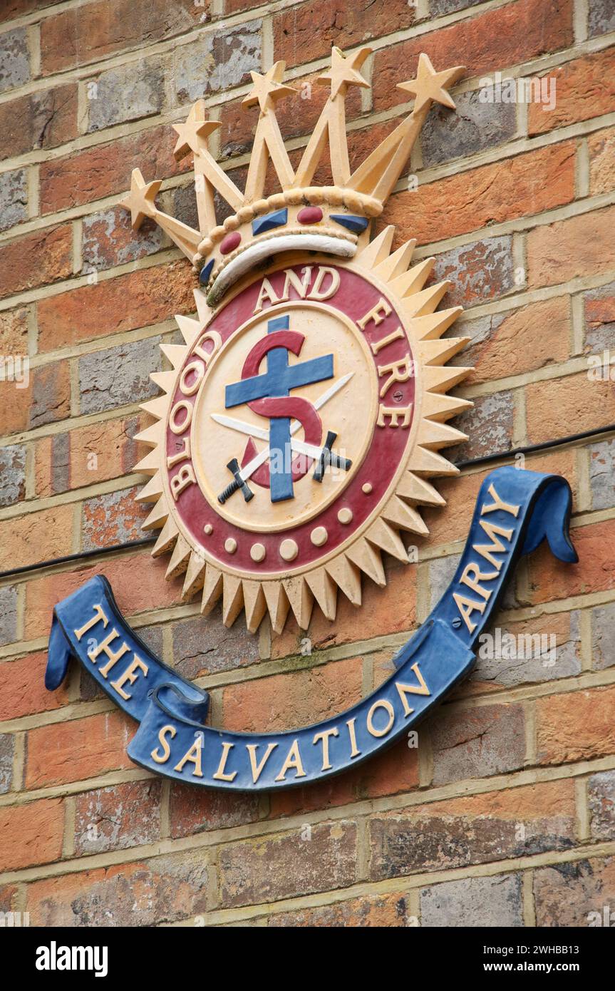 The crest of the Salvation Army, a Protestant Christian movement, with