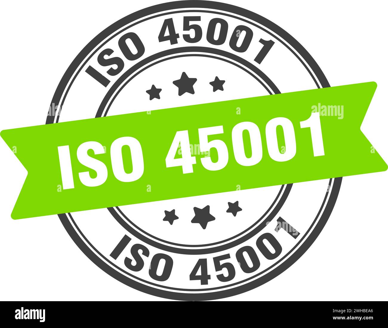 iso 45001 stamp. iso 45001 round sign. label on transparent background ...