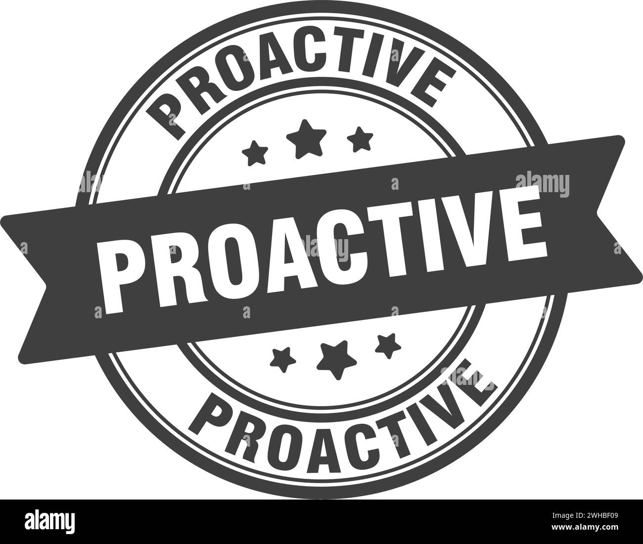 proactive stamp. proactive round sign. label on transparent background ...