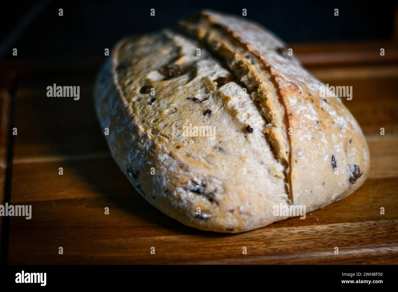 loaf of olive bread Stock Photo