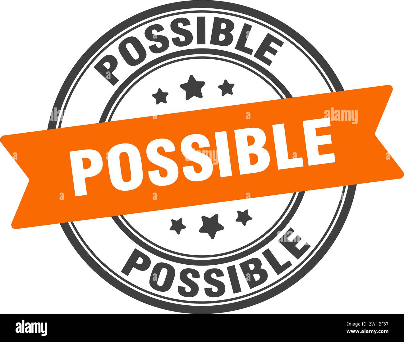 possible stamp possible round sign label on transparent background