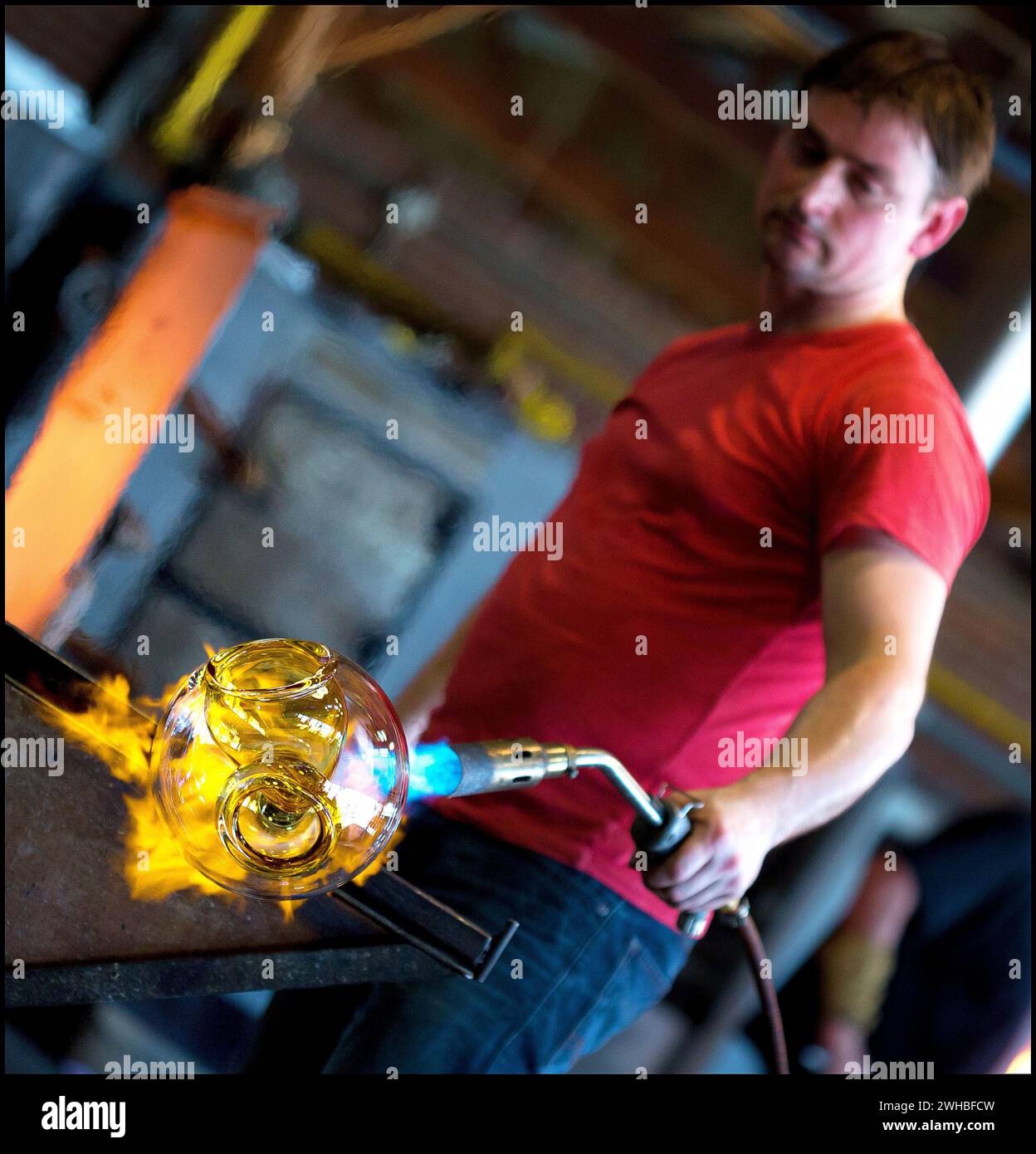 Glass blowing in the National Glass Museum in Leerdam Holland vvbvanbree photography Stock