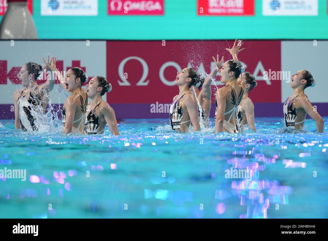 (240209) DOHA, Feb. 9, 2024 (Xinhua) Team Japan perform during