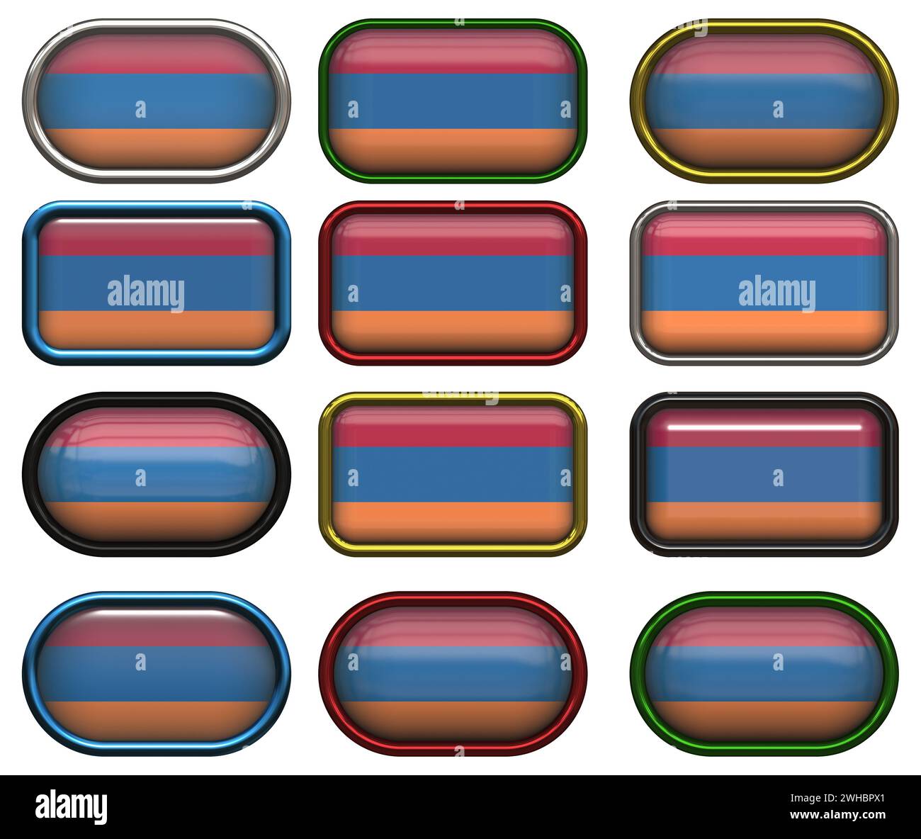 Twelve buttons of the Flag of Armenia Stock Photo - Alamy