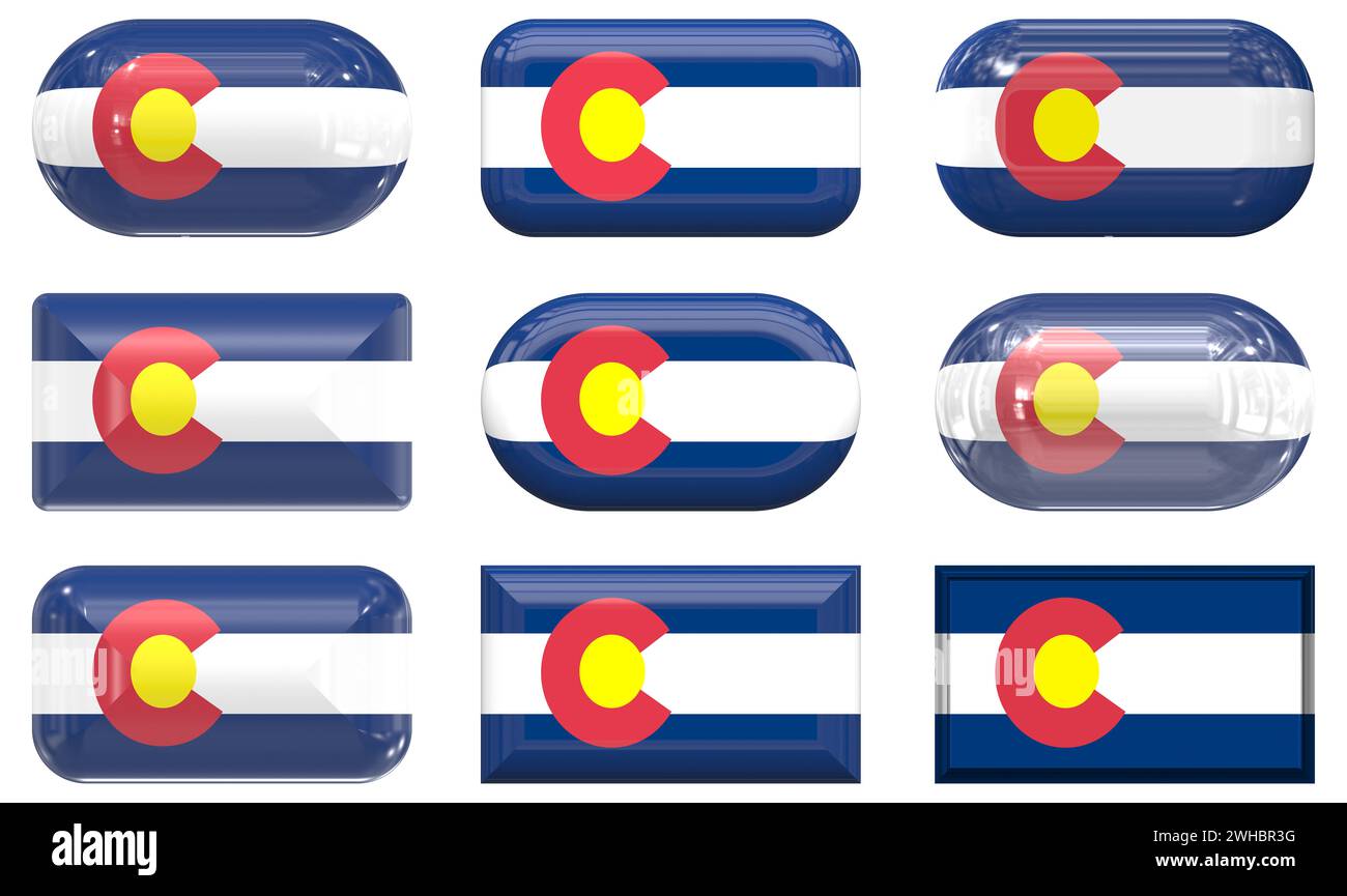 Colorado state flag button hi-res stock photography and images - Alamy