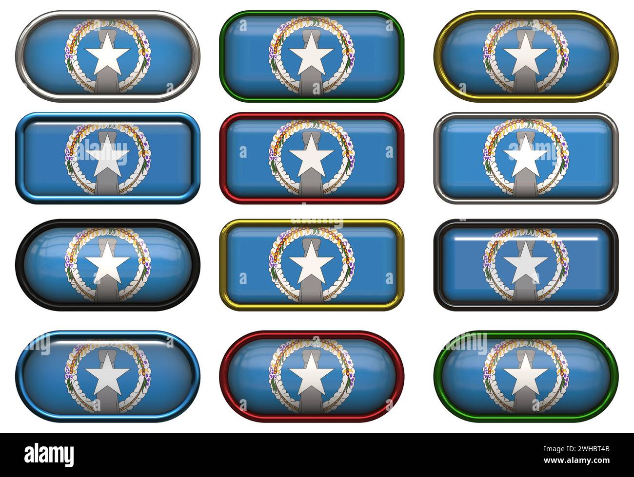 Twelve buttons of the Flag of Northern Mariana Islands Stock Photo - Alamy