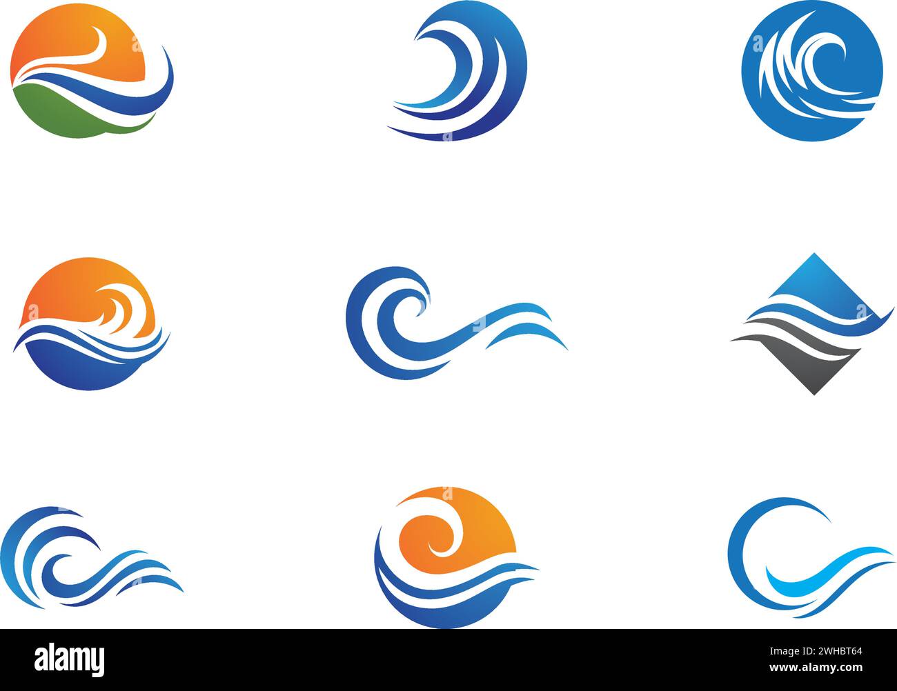 Water Wave symbol and icon Logo Template vector Stock Vector Image ...