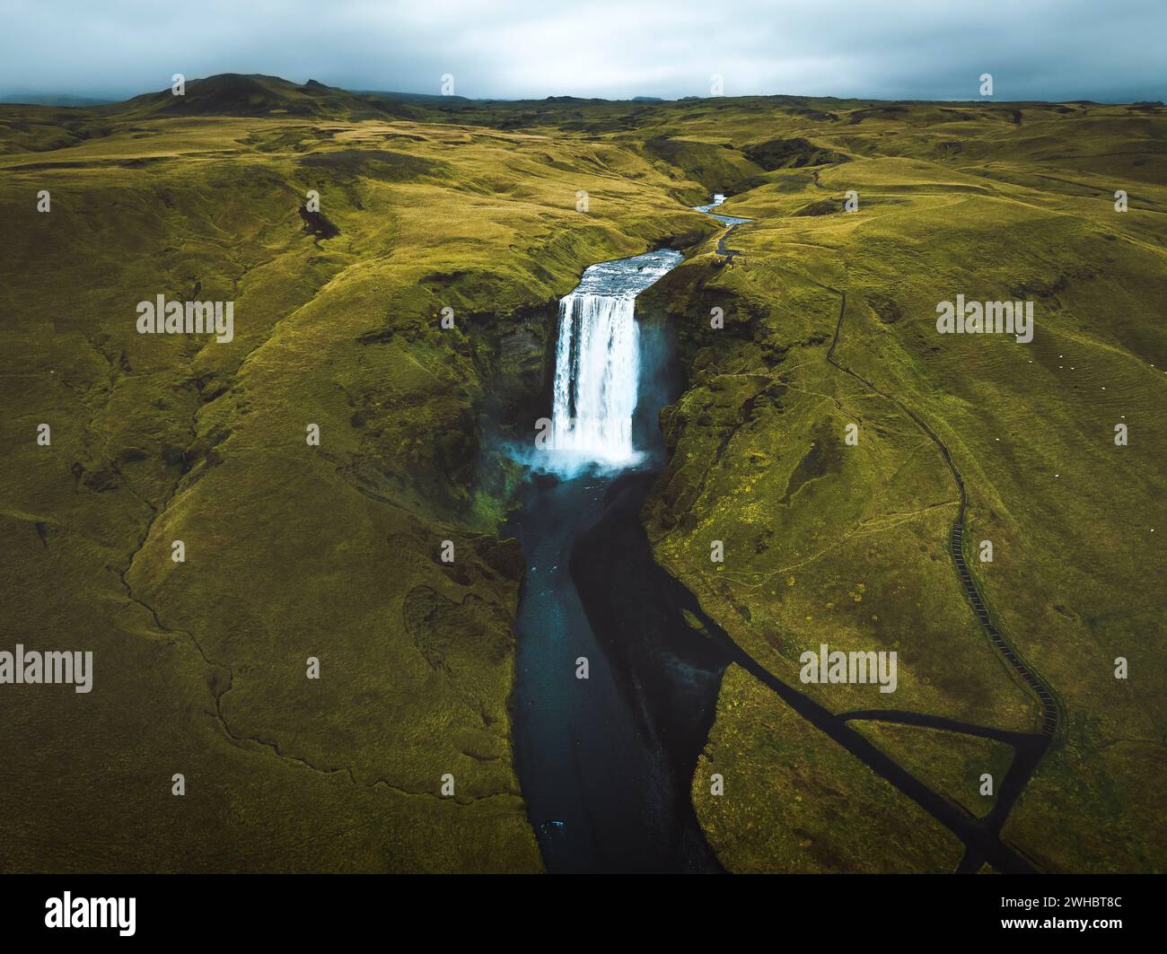 Skógafoss Waterfall in Iceland Stock Photo
