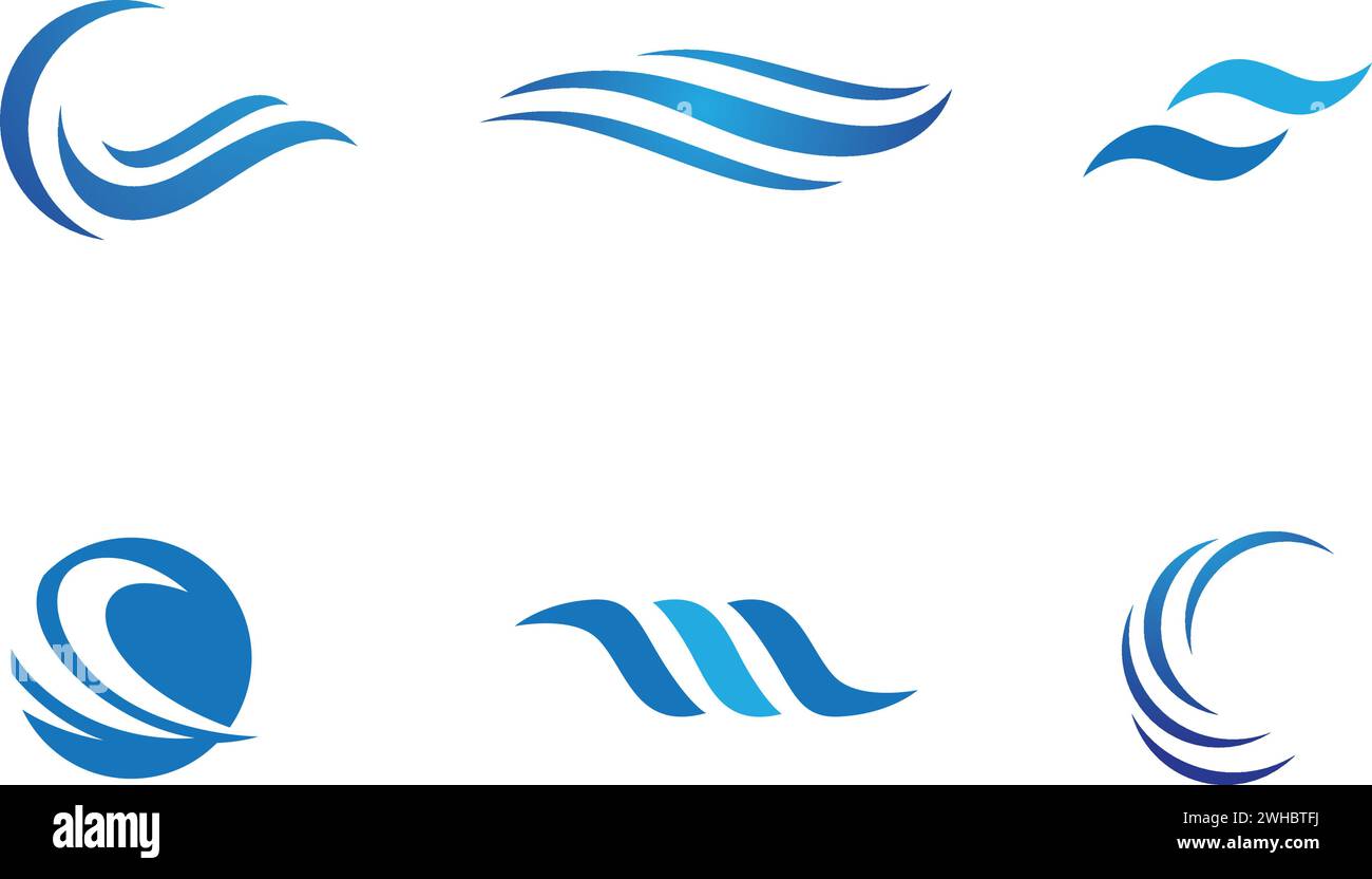 Water Wave symbol and icon Logo Template vector Stock Vector Image ...