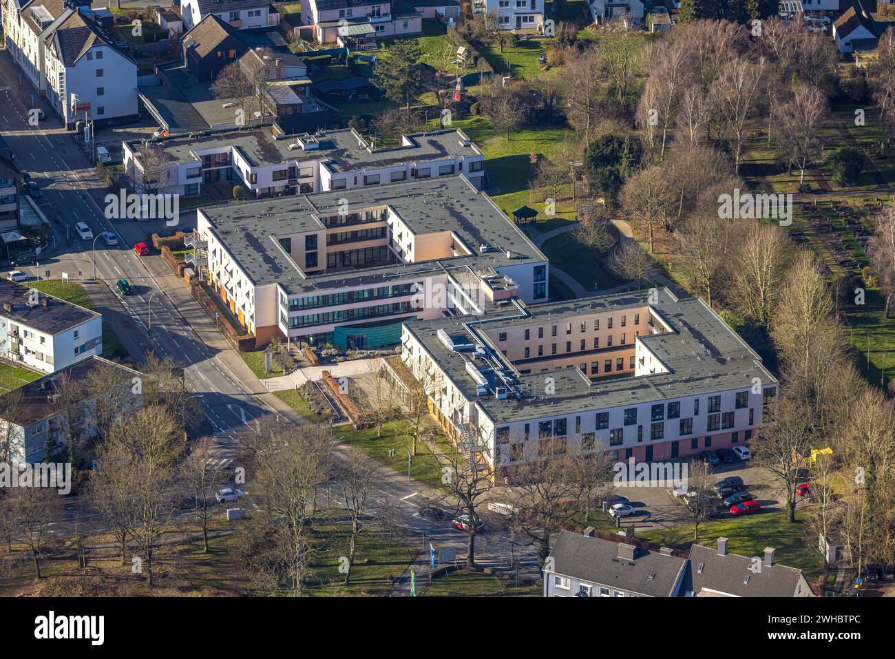 Luftbild, Wohnhaus St. Hedwig und Caritas Altenzentrum St. Antonius