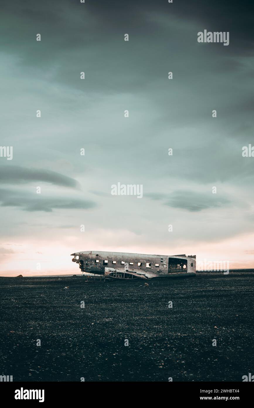 The Abandoned DC Plane on Sólheimasandur Stock Photo