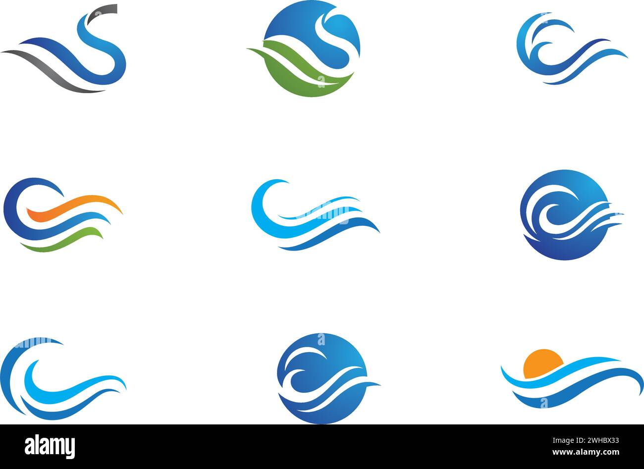 Water Wave symbol and icon Logo Template vector Stock Vector Image ...