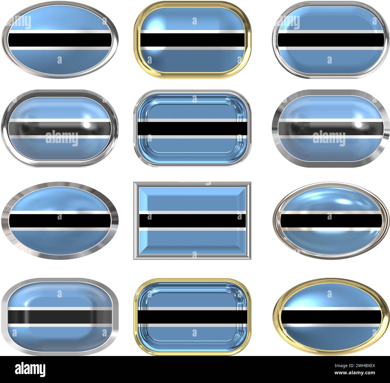 Twelve buttons of the Flag of Botswana Stock Photo - Alamy
