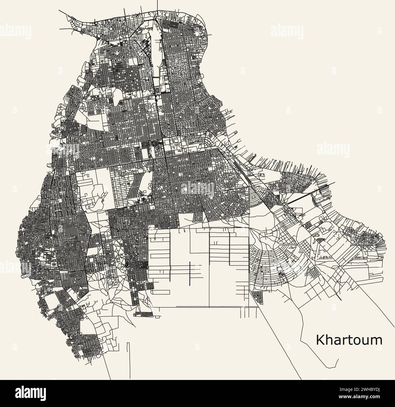 City rod map of Khartoum, Sudan Stock Vector Image & Art - Alamy