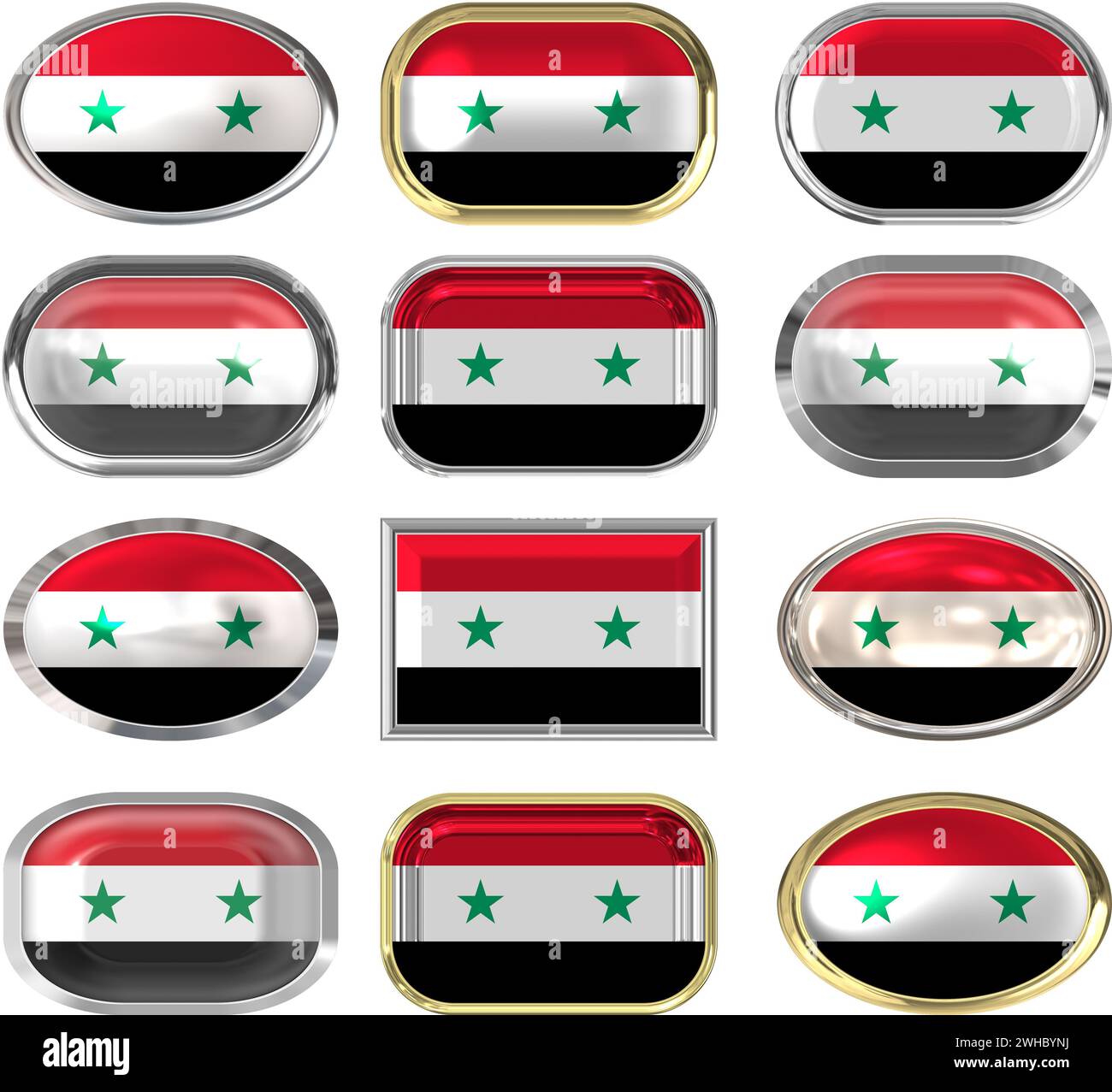 twelve buttons of the Flag of Syria Stock Photo - Alamy
