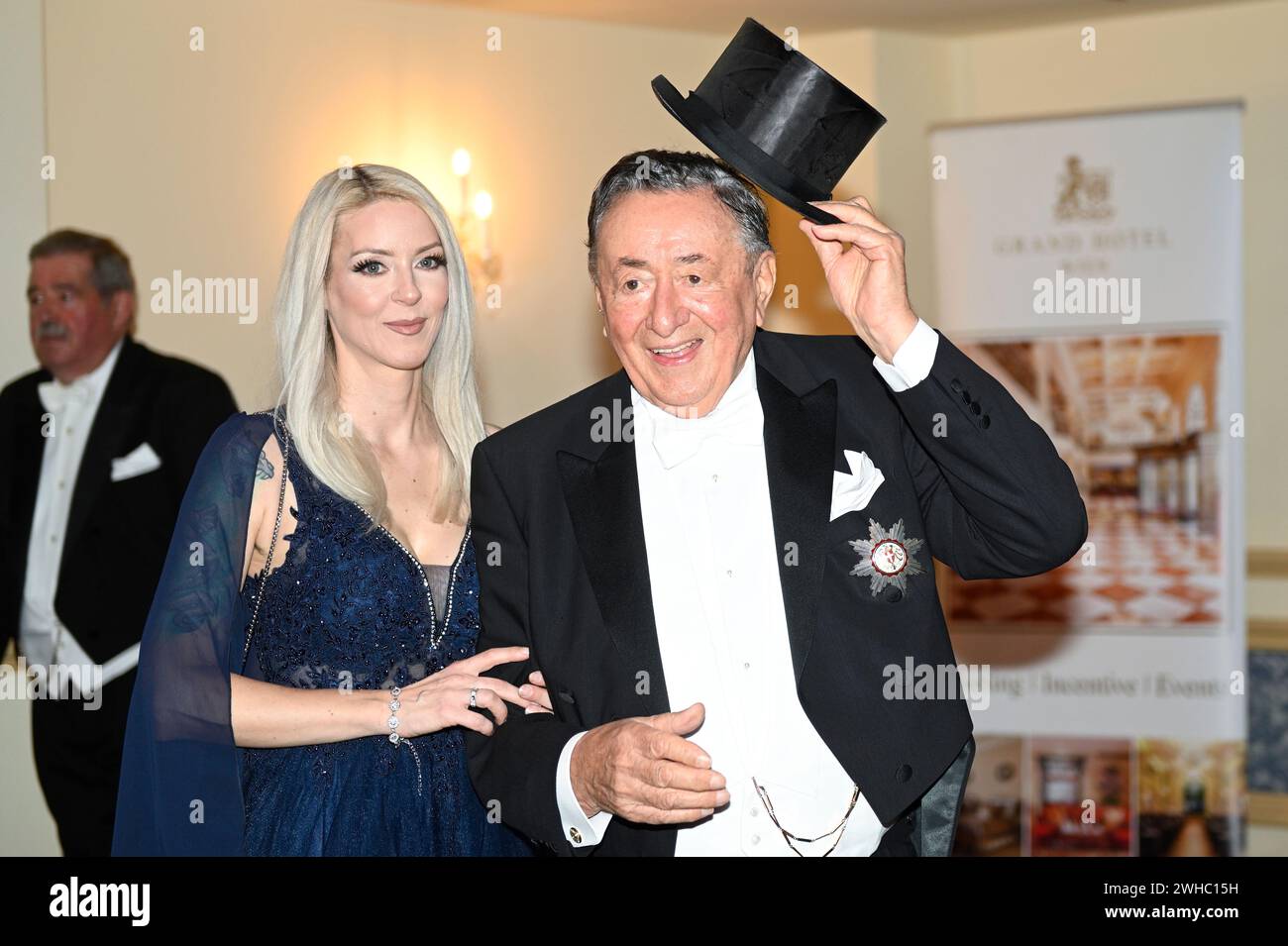 Vienna, Austria. February 8, 2024. Businessman Richard Lugner (R) with ...