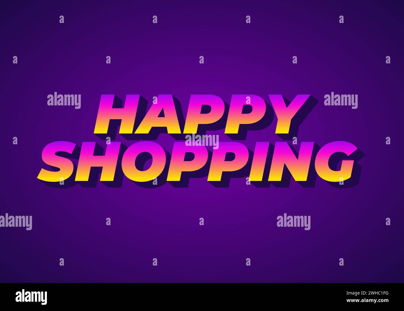 Happy shopping. Text effect design in 3D look with eye catching color