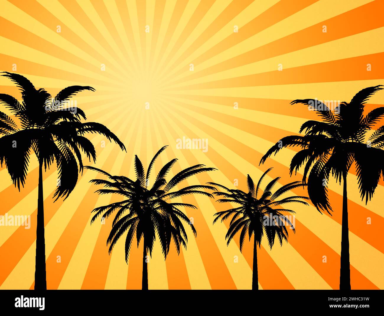large yellow and orange image of the hot summer sun beating down on