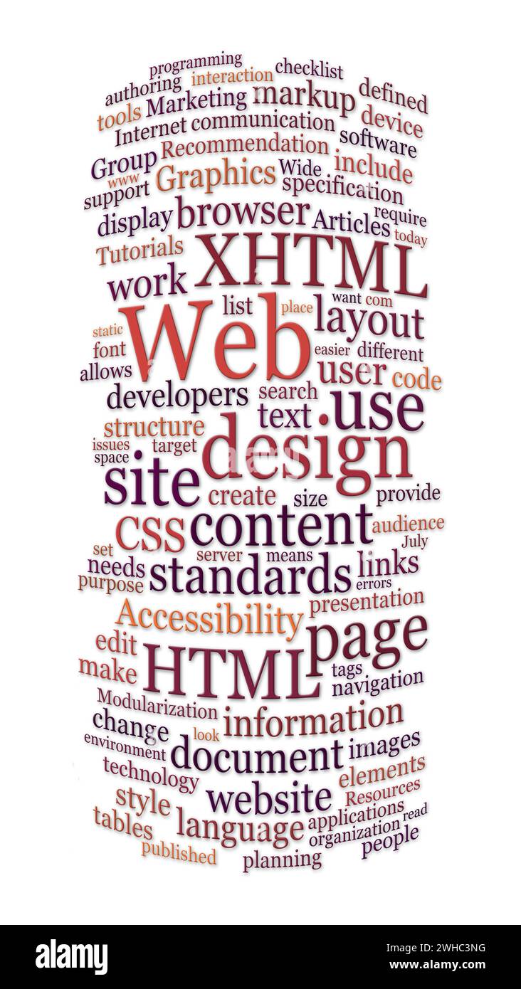 Website web design word cloud Stock Photo - Alamy