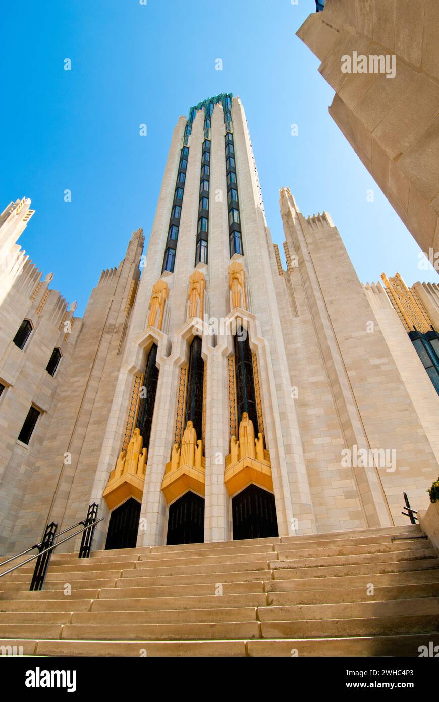 Boston Avenue Methodist Church, built 1929 in Art Deco style, is a National Landmark listed in National Register of Historic Places - Tulsa, Oklahoma Stock Photo