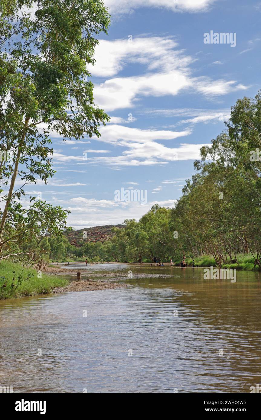 Swimming in the todd river Stock Photo - Alamy