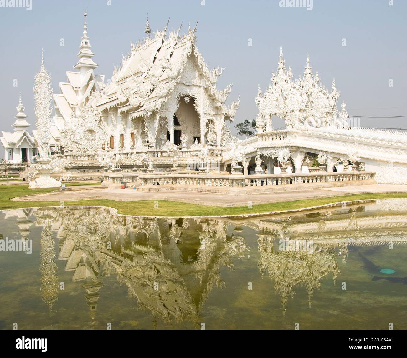The temple Wat Rong Khun near Chiang Rai in the north of Thailand. Stock Photo