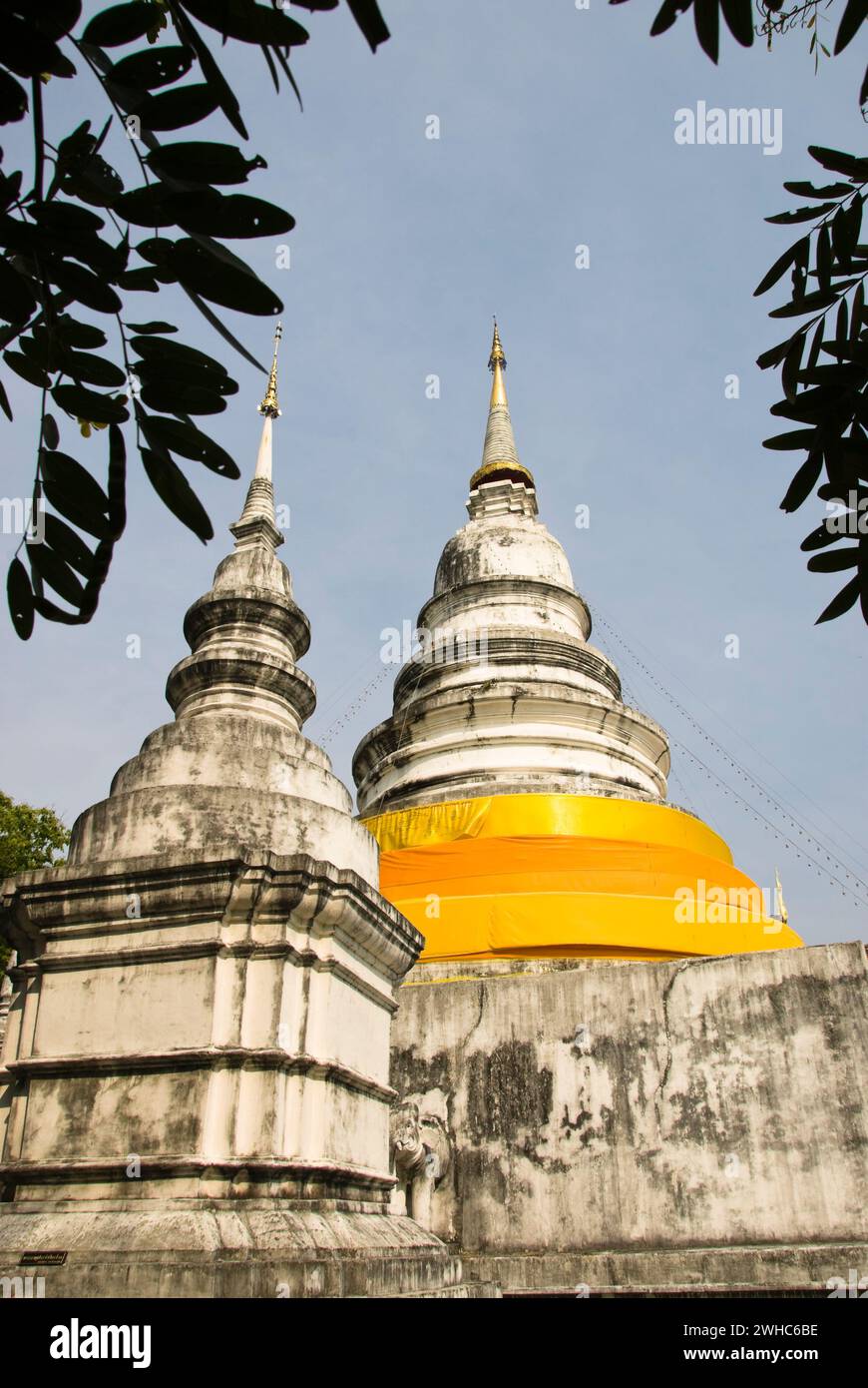 Temple Wat Phrasing in the northern thai city Chiang Mai Stock Photo