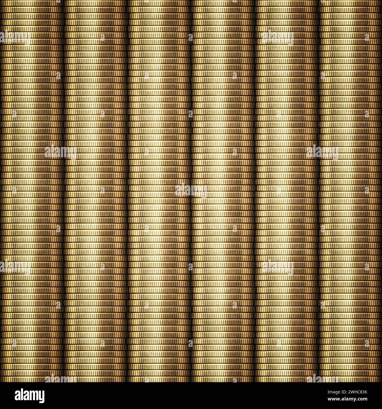 Rows of coins money Stock Photo